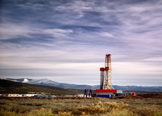 Fracking Drill Rig in mountains